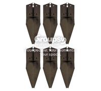Eliza Tinsley 6 X Fence Repair Post Holder Support Drive Down Spike Clamp Grip Brown For 100mm X 100mm (4") Posts, Swiftpost, Pack Of 6