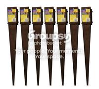 Eliza Tinsley 7 X Fence Post Holder Support Drive Down Spike Clamp Grip Brown For 75mm X 75mm Posts, 750mm Spike (3" X 30") Swiftpost, Pack Of 7