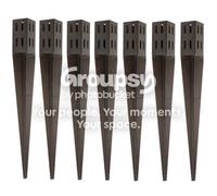 Eliza Tinsley 7 X Fence Post Holder Support Drive Down Spike Wedge Grip Brown For 100mm X 100mm Posts, 750mm Spike (4"x30") Swiftpost, Pack Of 7
