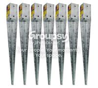 Eliza Tinsley 7 X Fence Post Holder Support Drive Down Spike Wedge Grip Galv For 100mm X 100mm Posts, 750mm Spike (4"x30") Swiftpost, Pack Of 7