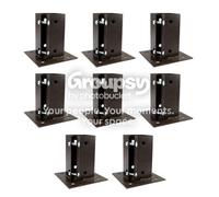 Eliza Tinsley 8 X Fence Post Holder Support Bolt Down Shoe Anchor Clamp Grip Brown For 70mm X 70mm Posts (2.75") Swiftpost, Pack Of 8
