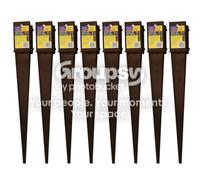 Eliza Tinsley 8 X Fence Post Holder Support Drive Down Spike Clamp Grip Brown For 75mm X 75mm Posts, 600mm Spike (3" X 24") Swiftpost, Pack Of 8