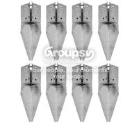 Eliza Tinsley 8 X Fence Repair Post Holder Support Drive Down Spike Clamp Grip Galvanised For 75mm X 75mm (3") Posts, Swiftpost, Pack Of 8