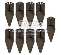 Eliza Tinsley 9 X Fence Repair Post Holder Support Drive Down Spike Clamp Grip Brown For 100mm X 100mm (4") Posts, Swiftpost, Pack Of 9