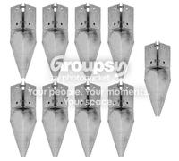 Eliza Tinsley 9 X Fence Repair Post Holder Support Drive Down Spike Clamp Grip Galvanised For 100mm X 100mm (4") Posts, Swiftpost, Pack Of 9