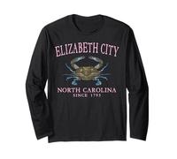 Elizabeth City NC Claw Crab Town Since 1793 Pink Letters Long Sleeve T-Shirt