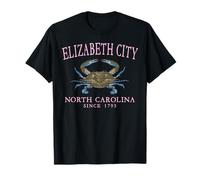 Elizabeth City NC Claw Crab Town Since 1793 Pink Letters T-Shirt