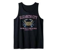 Elizabeth City NC Claw Crab Town Since 1793 Pink Letters Tank Top