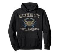 Elizabeth City NC Crab Town Since 1793 Ivory Letters Pullover Hoodie