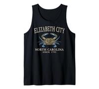 Elizabeth City NC Crab Town Since 1793 Ivory Letters Tank Top