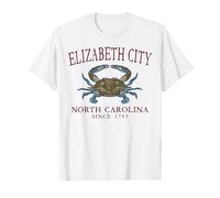 Elizabeth City NC Crab Town Since 1793 Maroon Letters T-Shirt