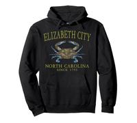 Elizabeth City NC Crab Town Since 1793 Olive Letters Pullover Hoodie