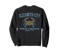 Elizabeth City NC Crab Town Since 1793 Pale Blue Letters Sweatshirt