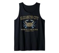 Elizabeth City NC Crab Town Since 1793 Retro Tan Letters Tank Top