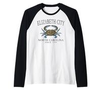 Elizabeth City North Carolina Crab Since 1793 Slate Letters Raglan Baseball Tee