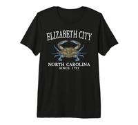 Elizabeth City North Carolina Crab Since 1793 White Letters Premium T-Shirt