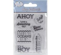 Elizabeth Craft Designs "AHOY" Sentiments Clear Stamp Set