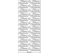 Elizabeth Craft Designs Merry Christmas Peel-Off Stickers, Silver
