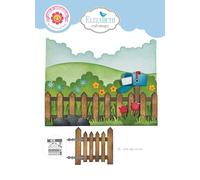 Elizabeth Craft Metal Die Cuts, 19pc - Thin Metal Dies for Scrapbooking, Card Making, and Paper Crafts - Dog Days Garden Edges and Fence