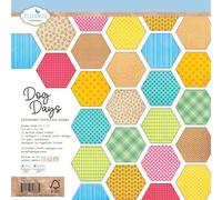 Elizabeth Crafts 12x12 Cardstock - Pack of 12 Double Sided Patterned Paper Sheets for Scrapbooking and Paper Crafting, 250gsm, Dog Days
