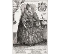 Elizabeth I 1533-1603. Queen of England. From a 17th Century Print by Crispijn van de Passe the Elder after a Work by Isaac Oliver. Poster Print by Ken Welsh (12 x 19)