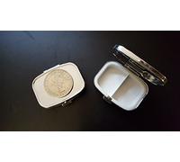 Elizabeth II Half Crown E2SCCP made of fine English Pewter on a travel silver rectangular Metal Pill Box