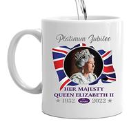 Elizabeth II Mourning Mug | Queens Platinum Jubilee Ceramic Souvenir Mug,Queen Elizabeth II Mug Souvenir Gift John Swannell Official Portrait China Cup Tumotsit