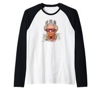 Elizabeth II Sunglasses British Union Jack Funny Queen Meme Raglan Baseball Tee