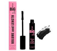 Elizabeth Mott Black Volumizing Smudge-Proof Mascara - Mascara Black Volume And Length Water-Resistant - Cruelty Free Lengthening Fiber with Hourglass Wand - No Clump - Safe for Lash Extensions - 10ml