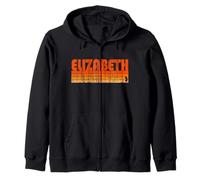 Elizabeth, New Jersey Retro 80s Style Zip Hoodie