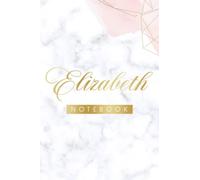 Elizabeth Notebook: Pink, Cute Heart, Personalized Name, Cute pug journal for Elizabeth Blank lined Cute Notebook: A colorful 6x9" (15.24cm x 22.68cm) A5 Notebook with 120 blank lined pages