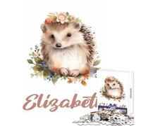Elizabeth Nursery Hedgehog Jigsaw 1000 Pieces for Teenagers Improve Overall Mental Performance Mindful Soothing Leisure Game (38x26cm)