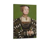 Elizabeth of Austria from The Diptych with Portraits of The Wives of King Sigismund II Augustus Poster Poster Cool Artworks Painting Wall Art Canvas Prints Hanging Picture Posters 24x36inch(60x90cm)