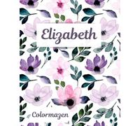 Elizabeth: Personalised Pink and Lilac Flowers Notebook (Medium)