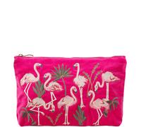 Elizabeth Scarlett Flamingos Pink Velvet Everyday Pouch