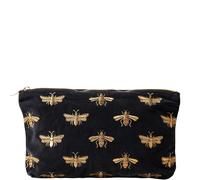 Elizabeth Scarlett Honey Bee Charcoal Velvet Everyday Pouch