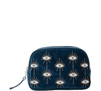 Elizabeth Scarlett Mystical Eye Ink Blue Velvet Makeup Bag