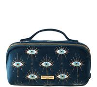 Elizabeth Scarlett Mystical Eye Velvet Open Flat Makeup Bag - Ink Blue