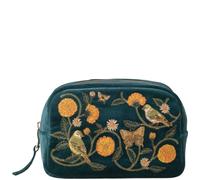 Elizabeth Scarlett Wild Garden Velvet Makeup Bag - Emerald
