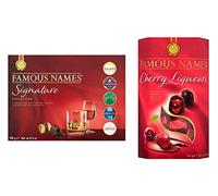 Elizabeth Shaw Famous Names Signature Indulgent Collection Dark Chocolate Liqueurs 185g and Cherry Liqueur Gift Box 190g