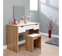 Elizabeth Tall Dressing Table Natural 3 Drawers