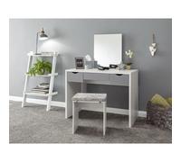 Elizabeth Tall Dressing Table White & Grey 3 Drawers