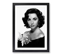Elizabeth Taylor (1) Framed Print | A2 Oak Framed Wall Art | Ready to Hang | Modern Nature Picture | Living Room Bedroom Lounge Office
