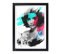 Elizabeth Taylor (1) V2 Framed Print | A2 Black Framed Wall Art | Ready to Hang | Modern Nature Picture | Living Room Bedroom Lounge Office