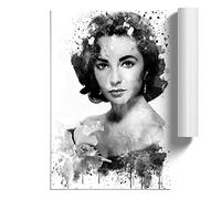 Elizabeth Taylor (1) V3 | Unframed Wall Art Print | Ready to Frame Poster | Modern Home Decor Picture | Artwork for Living Room, Bedroom, Kitchen or Office | A2 (42x59.4 cm)
