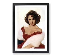 Elizabeth Taylor (2) Framed Print | A2 Oak Framed Wall Art | Ready to Hang | Modern Nature Picture | Living Room Bedroom Lounge Office