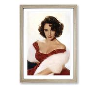 Elizabeth Taylor (2) Framed Print | A2 Oak Framed Wall Art | Ready to Hang | Modern Nature Picture | Living Room Bedroom Lounge Office