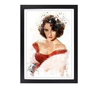 Elizabeth Taylor (2) V3 Framed Print | A2 Black Framed Wall Art | Ready to Hang | Modern Nature Picture | Living Room Bedroom Lounge Office
