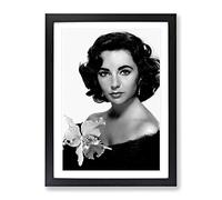 Elizabeth Taylor Framed Wall Art Print A2 Black