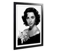 Elizabeth Taylor Framed Wall Art Print A2 Black | Ready to Hang, Premium Gi Paper, Fade-Resistant Inks, Securely Packaged, UK Made